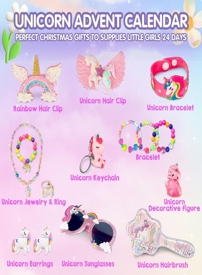 LINAYE Advent Calendar 2025 for Girls - Unicorn Advent Beauty Calendar Christmas Countdown, 24 Days Unicorn Accessories & Treasure Xmas Christmas Surprise Gifts for Girls Kids Daughters Granddaughters - Image 3
